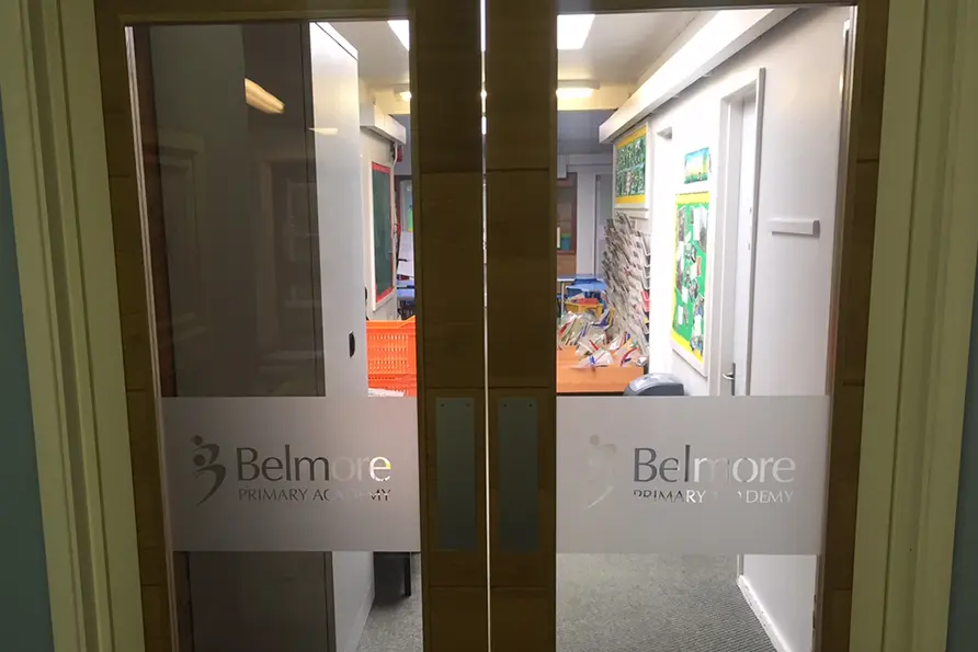 Bespoke primary school entrance internal and external wall art