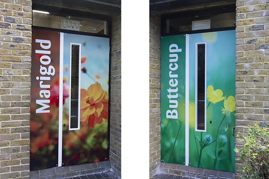 Dairy Meadow School custom designed exterior doors Wall Art