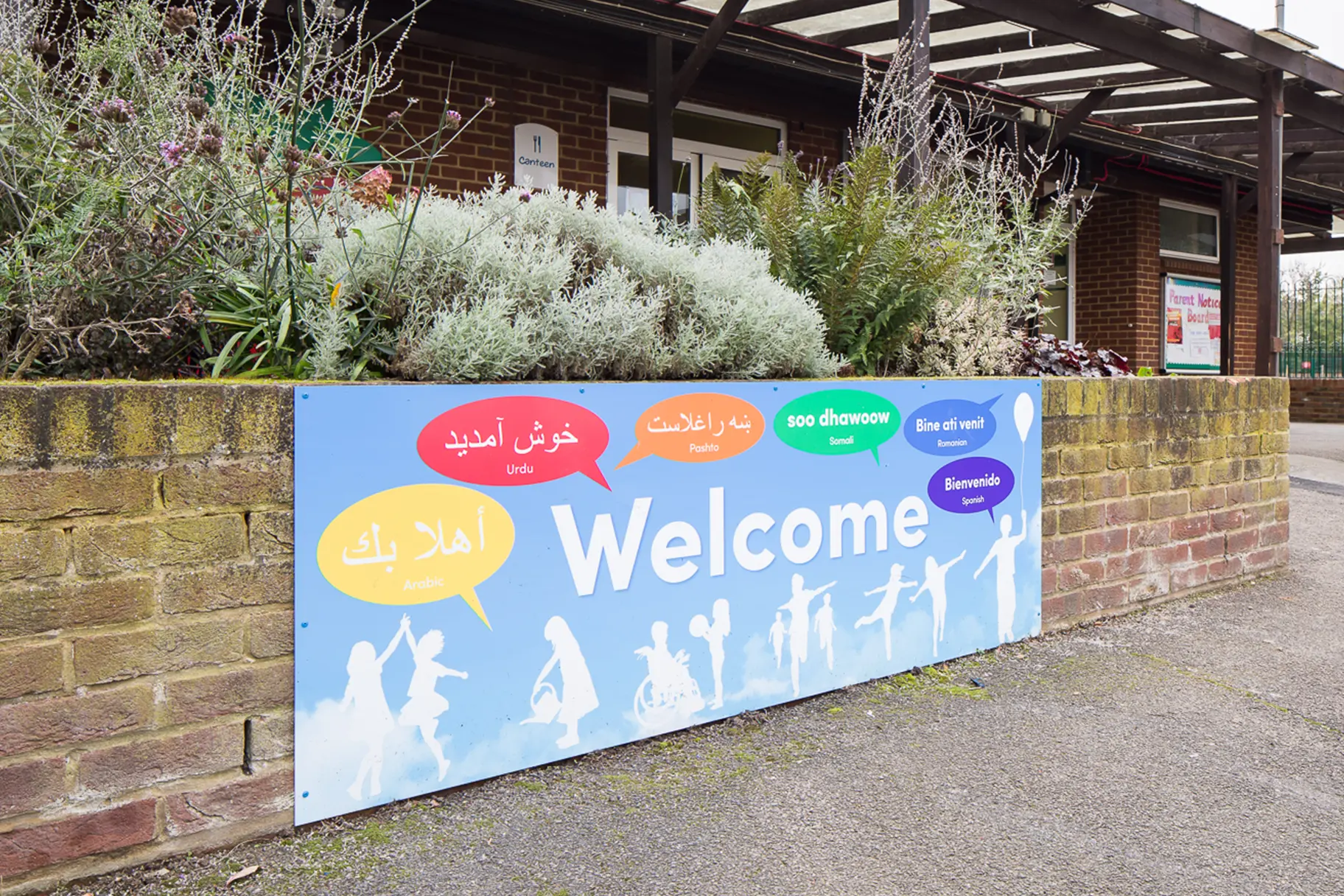 External signage and bespoke values board wall art