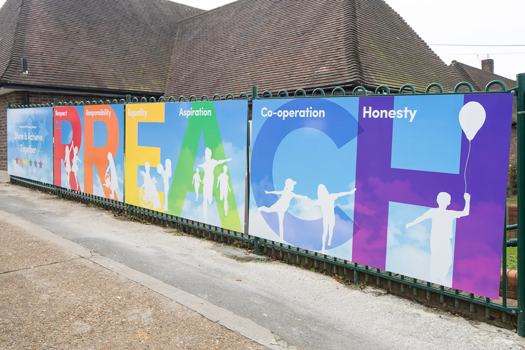 Braintcroft Primary School bespoke values board wall art