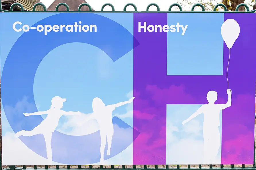 Braintcroft Primary school values boards bespoke wall art