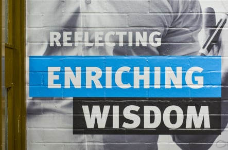 Stanmore College Values feature wall art