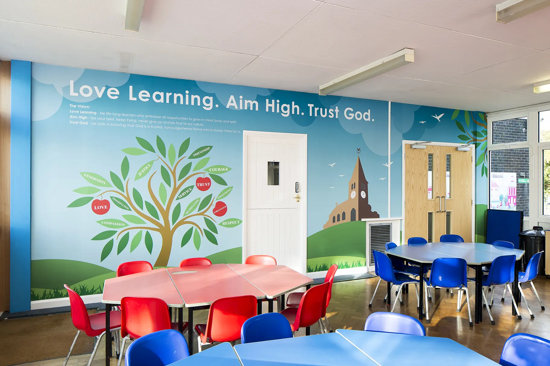 Hertford St Andrew C of E Primary School – values wall