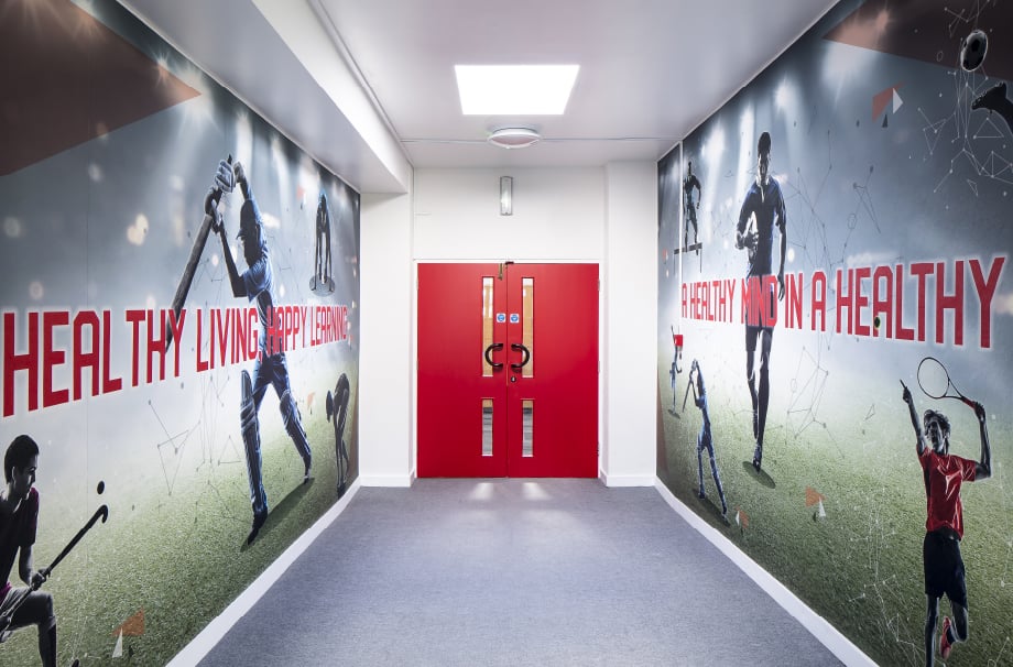 Summer Fields Oxford sports large format entrance wall art