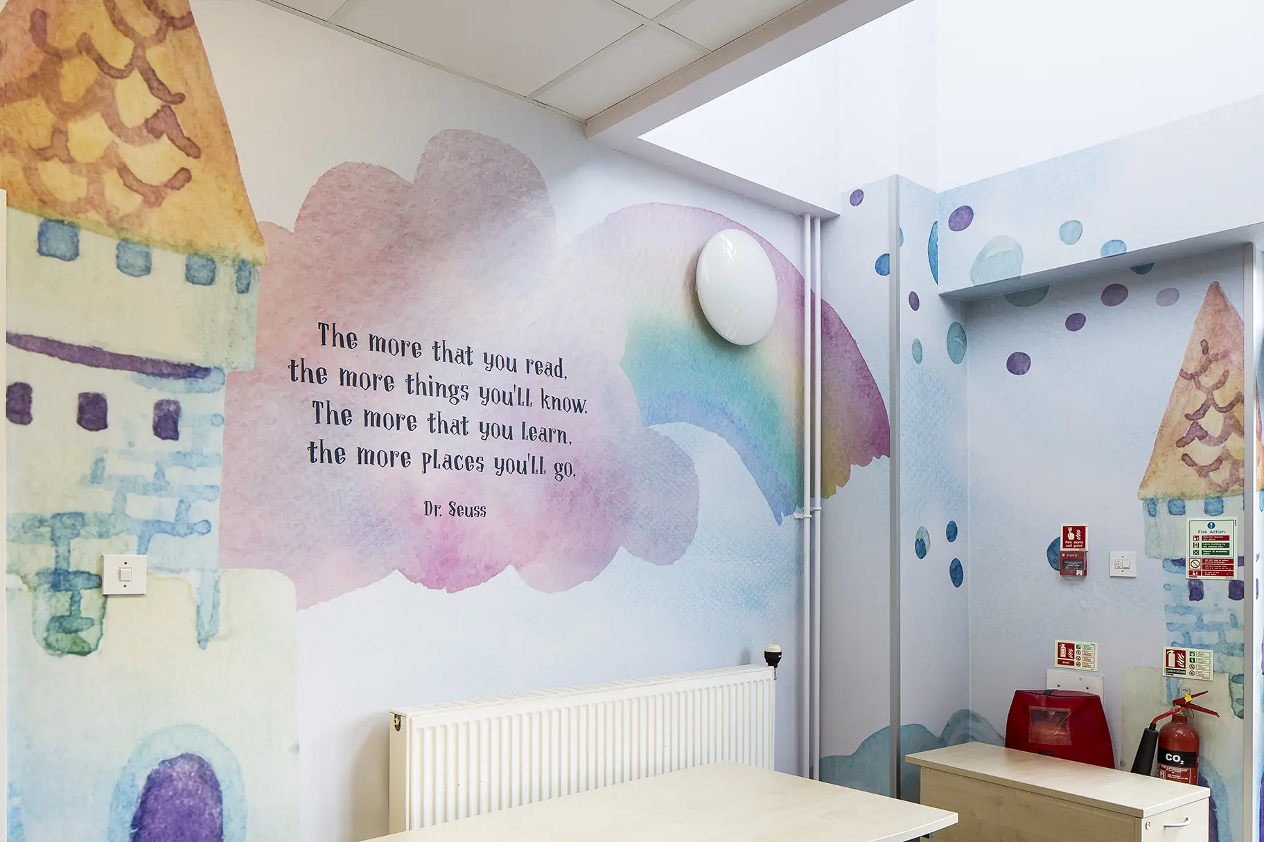 Ravenswood School literature themed reading zone wall art