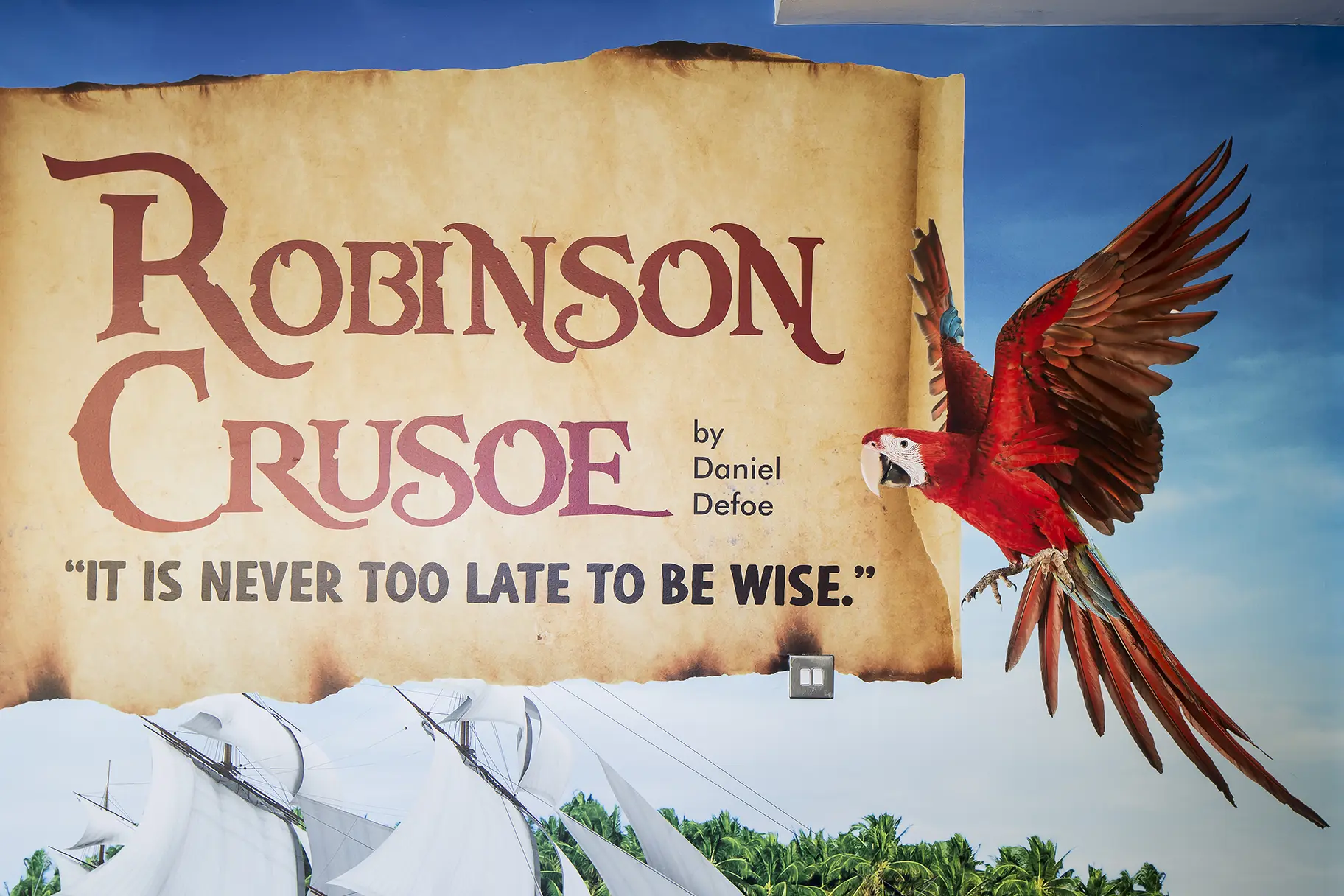 Literacy subject inspirational quotes school corridor wall art