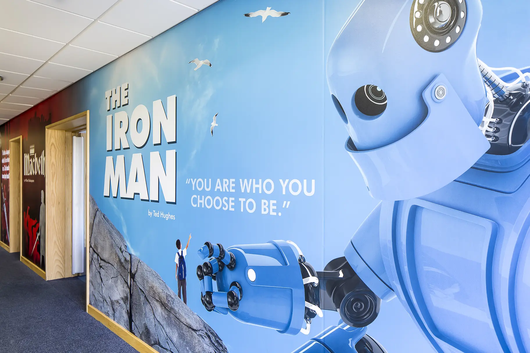 Literacy subject inspirational quotes school corridor wall art