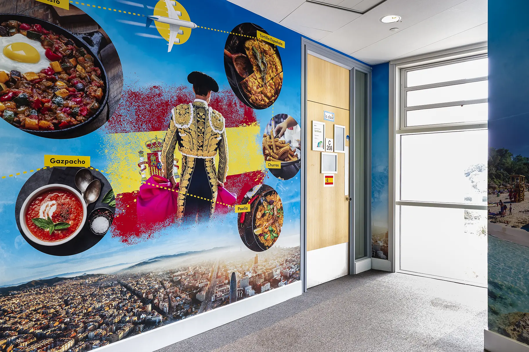 Torquay Academy MFL school wall art