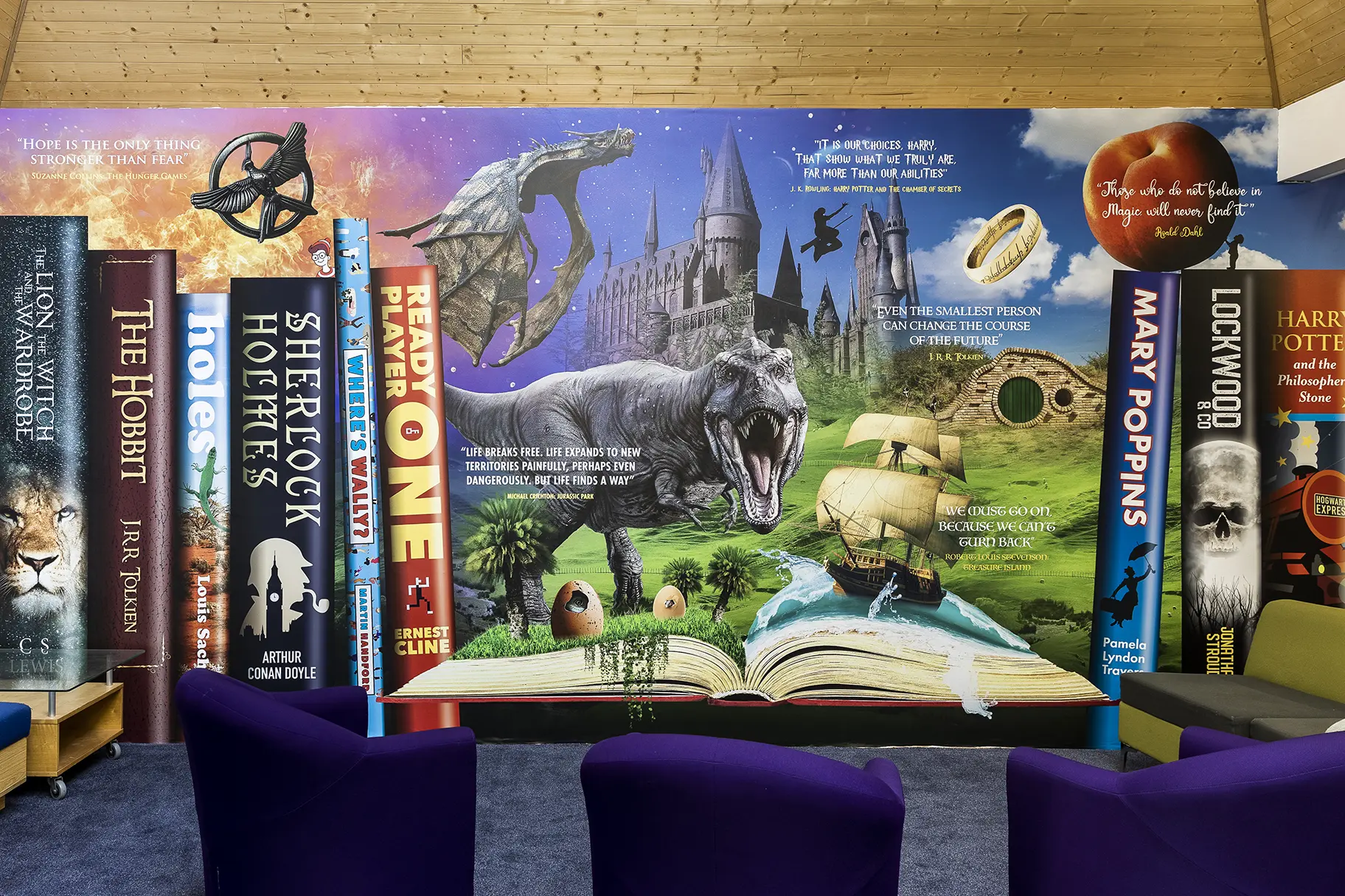 Phoenix bay school library wall art