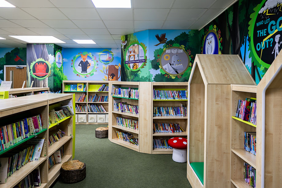 Highwood primary school library wall art