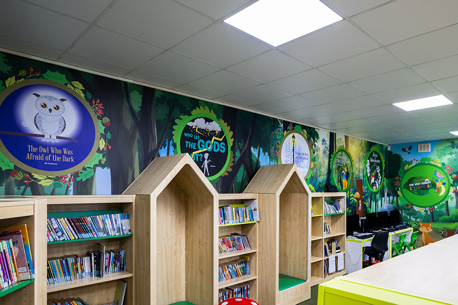 Highwood primary school library wall art
