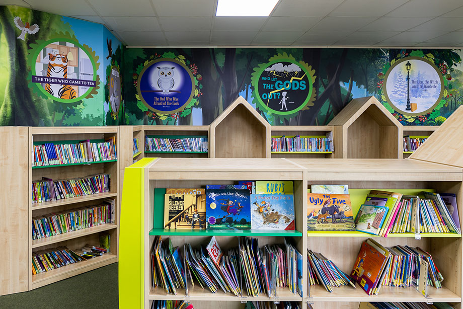 Highwood primary school library wall art