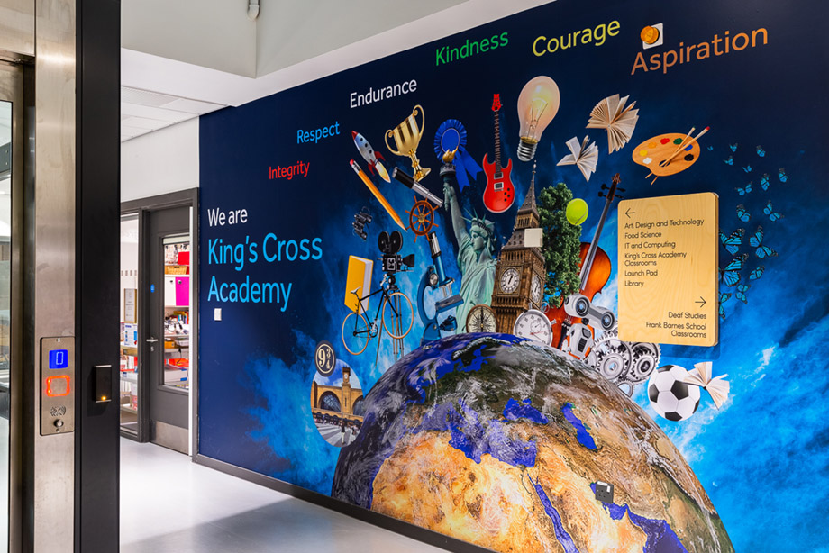 Kings Cross Academy welcome wall art