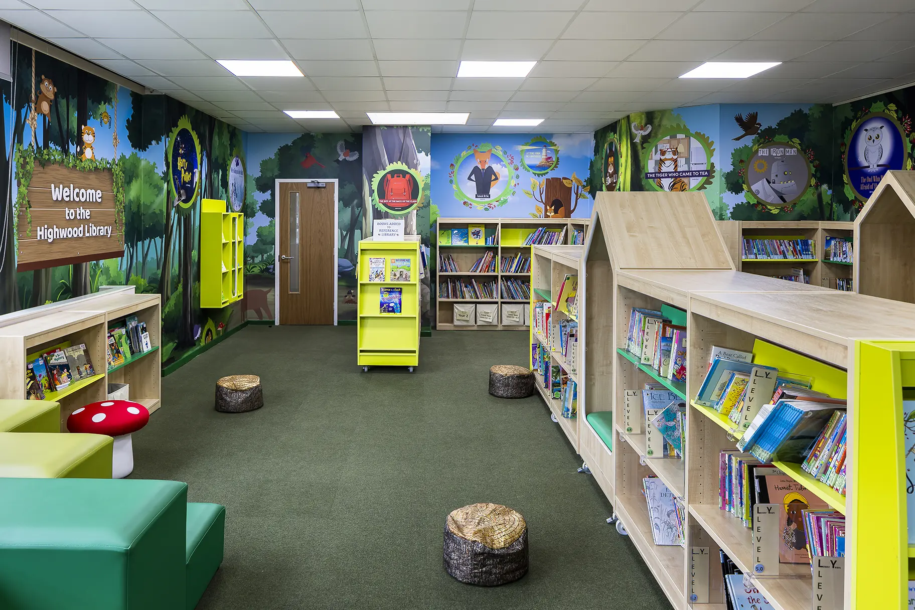 Highwood primary school library wall art