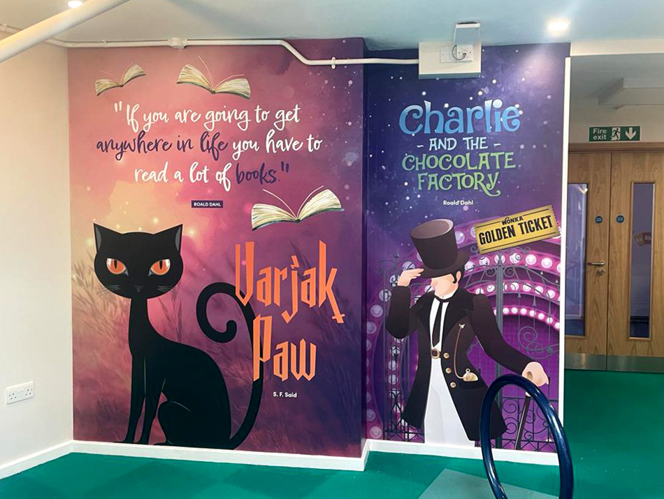 Plaistow hill school library wall art