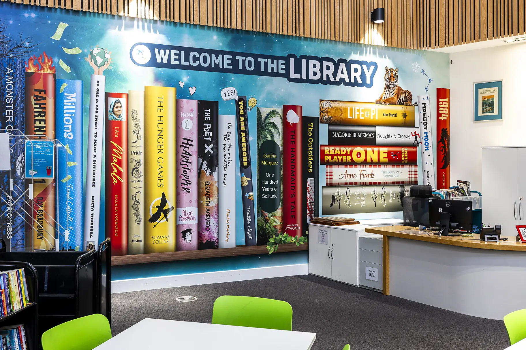 Teddington school library wall art