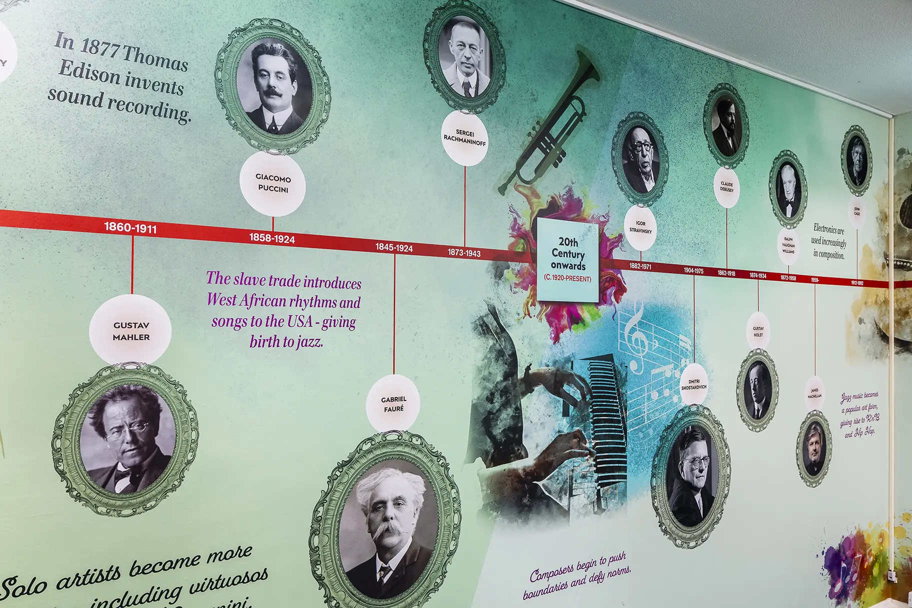 Ludgrove school music timeline school wall art