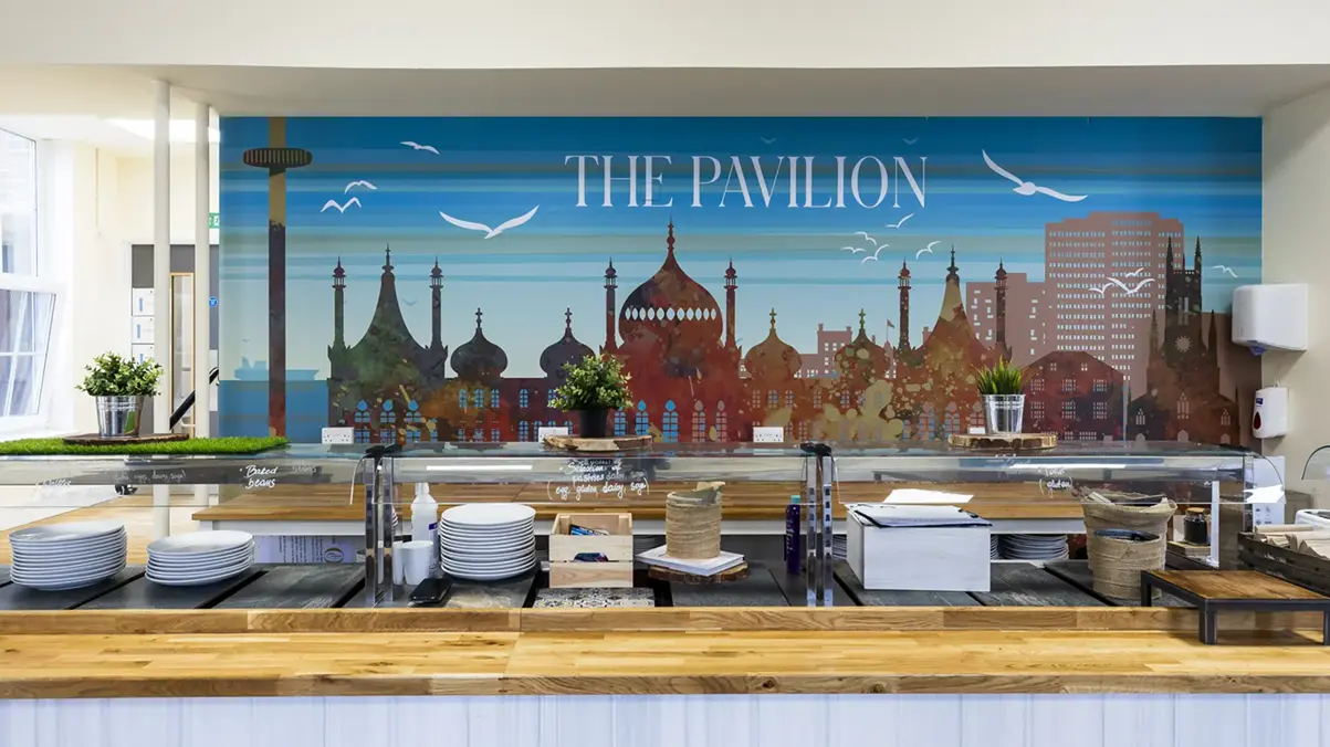 Oxford International college brighton canteen wall art