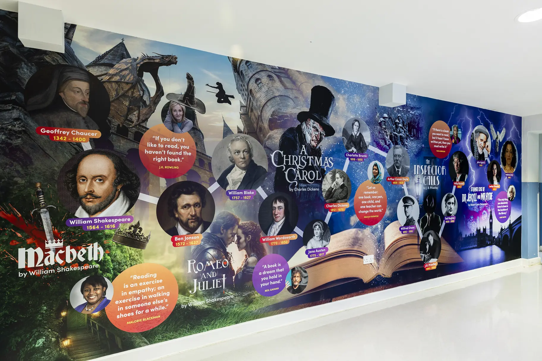 Downlands school library wall art