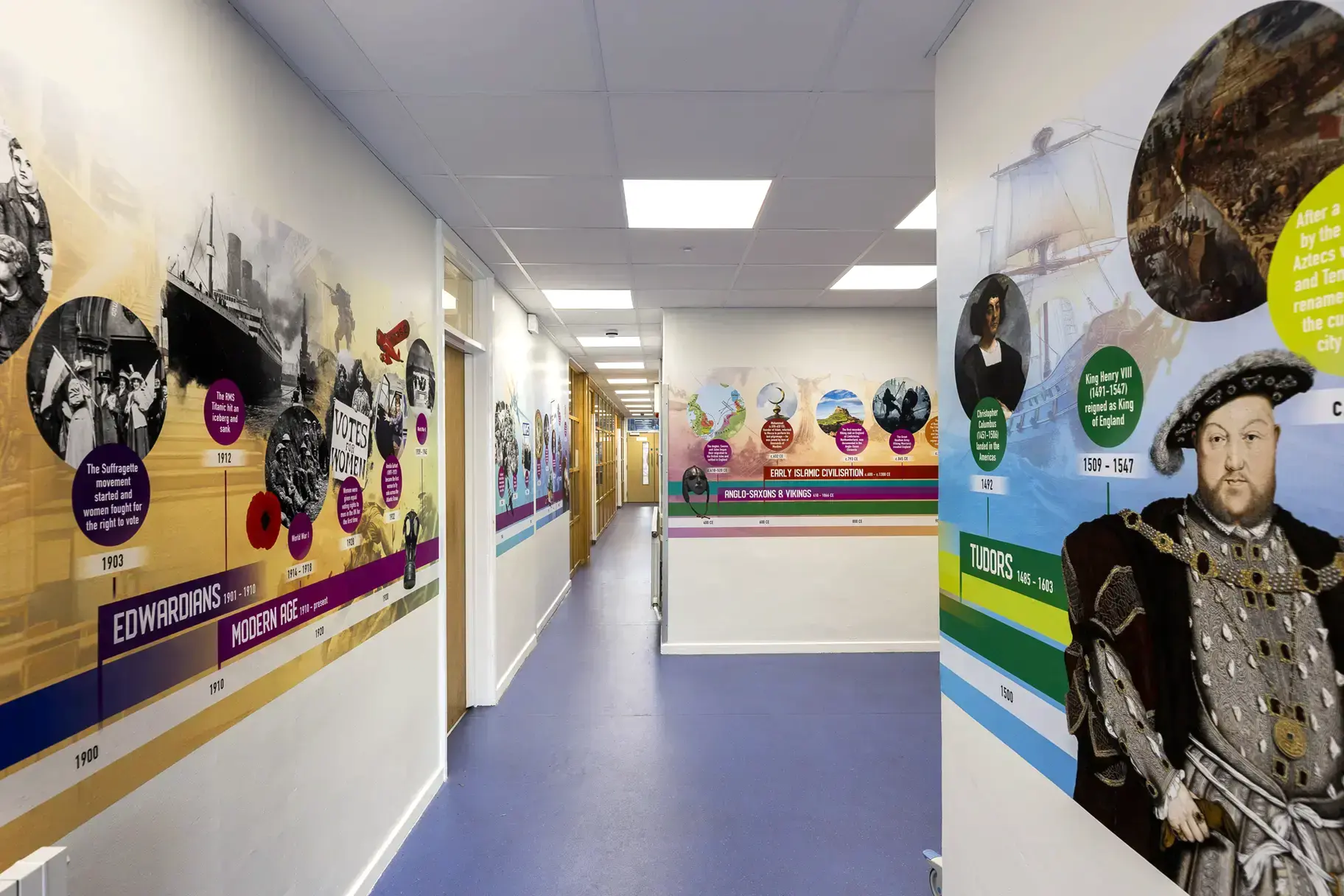 Sayes court school history timeline wall art