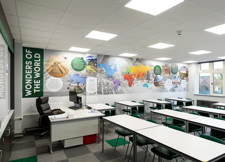 Wonders of the world school wall art