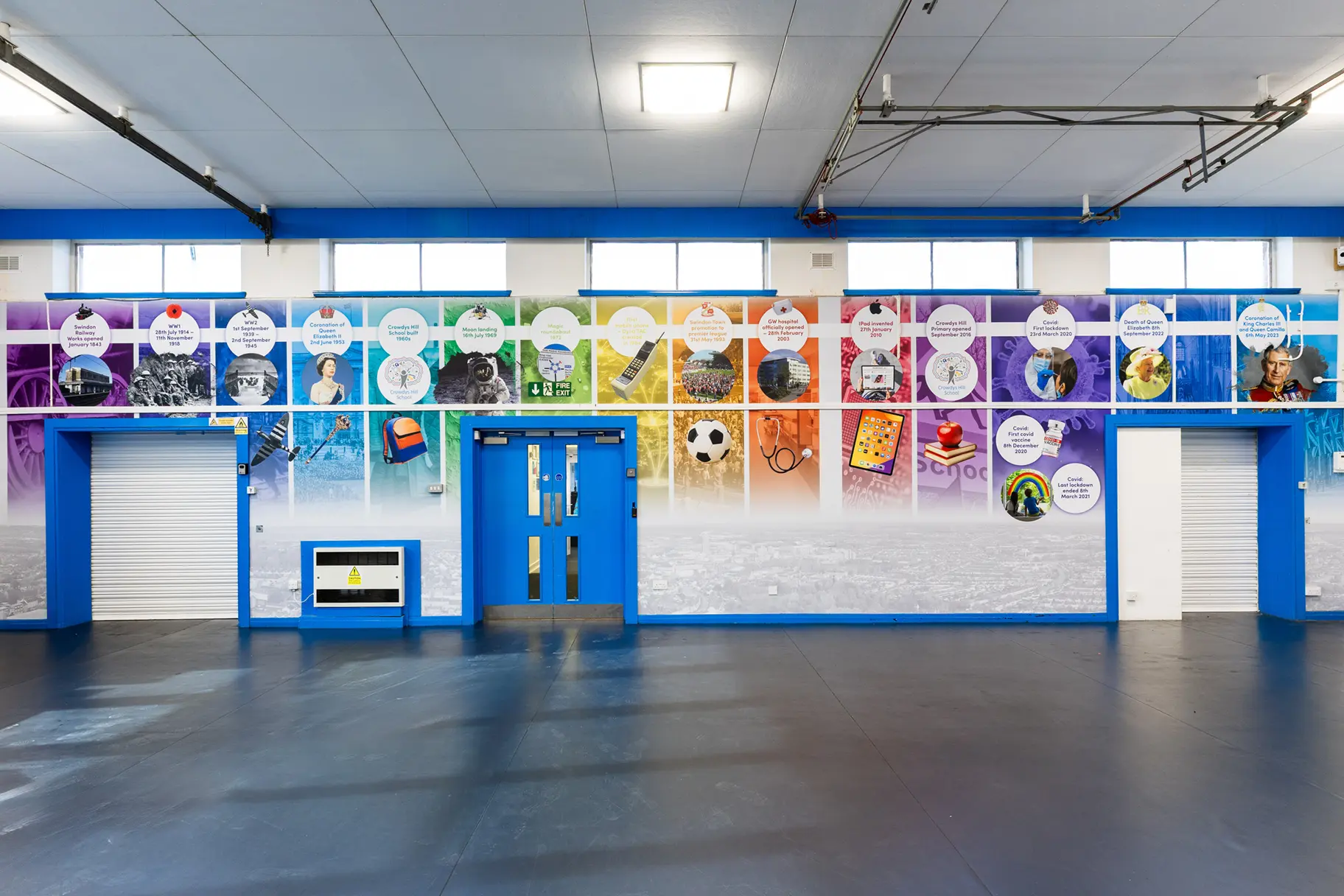 Crowdys hill history timeline school wall art